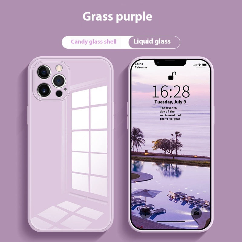White Tempered Glass All-Inclusive Drop-Resistant Phone Case