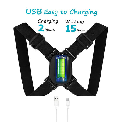 Smart Posture Corrector Sensor Vibration Reminder Posture Reminder for Adjustable Angle and Strap Help to Keep Right Posture