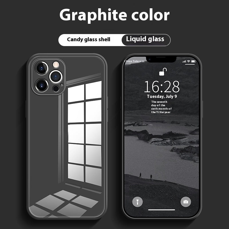 White Tempered Glass All-Inclusive Drop-Resistant Phone Case