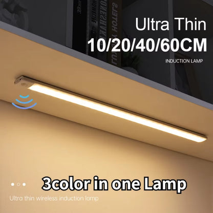 USB Rechargeable Wireless Motion Sensor LED Night Light for Under Cabinet, Kitchen, Bedroom, and Wardrobe Illumination