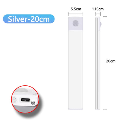 USB Rechargeable Wireless Motion Sensor LED Night Light for Under Cabinet, Kitchen, Bedroom, and Wardrobe Illumination