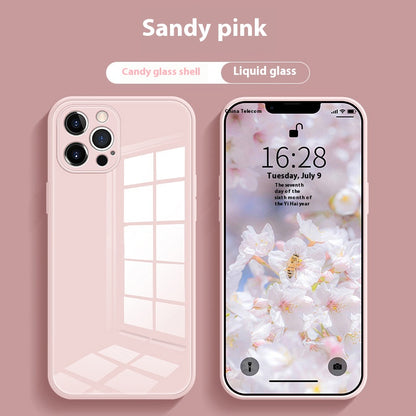 White Tempered Glass All-Inclusive Drop-Resistant Phone Case